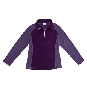 Columbia Fleece Sweater Women's Size  Medium Purple Pink Lightweight 1/4‎ Zip